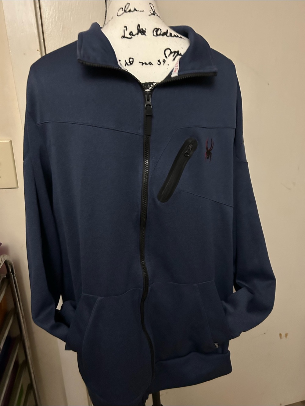 Spyder Men's Navy Full-Zip Pull on Sweatshirt Size XXL